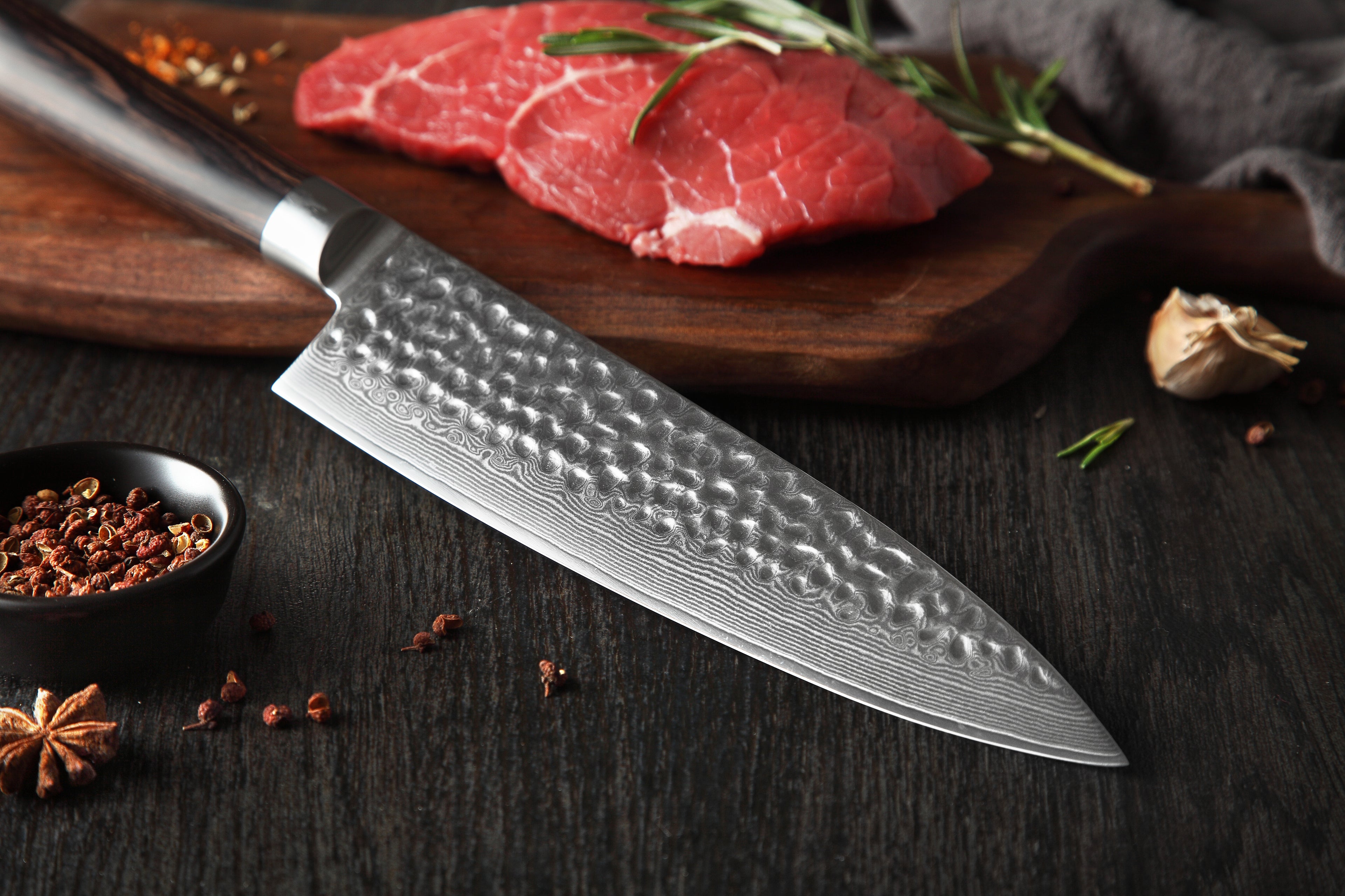 Hikura Damascusstaal koksmes